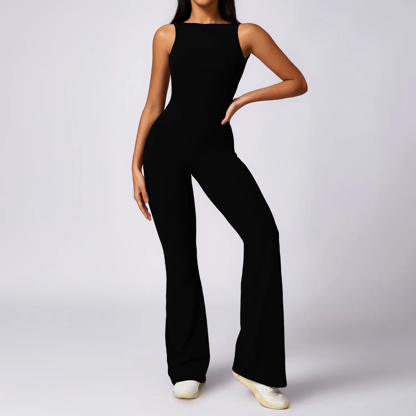 Sexy V Back Jumpsuit Gym Set