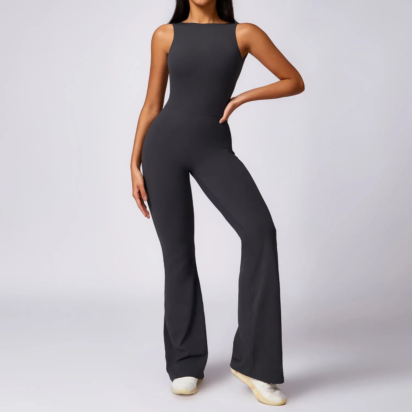 Sexy V Back Jumpsuit Gym Set
