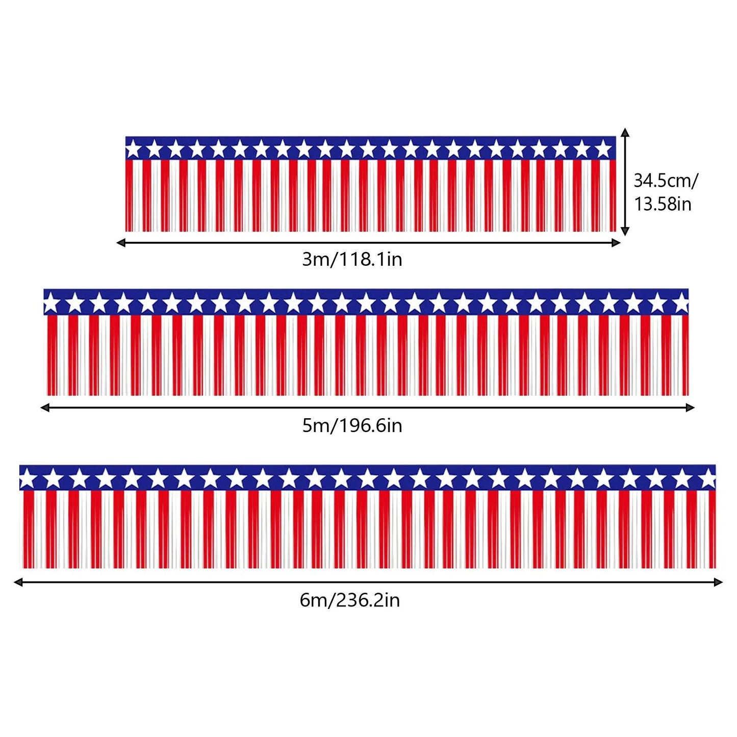 USA Flag Fringe Banner