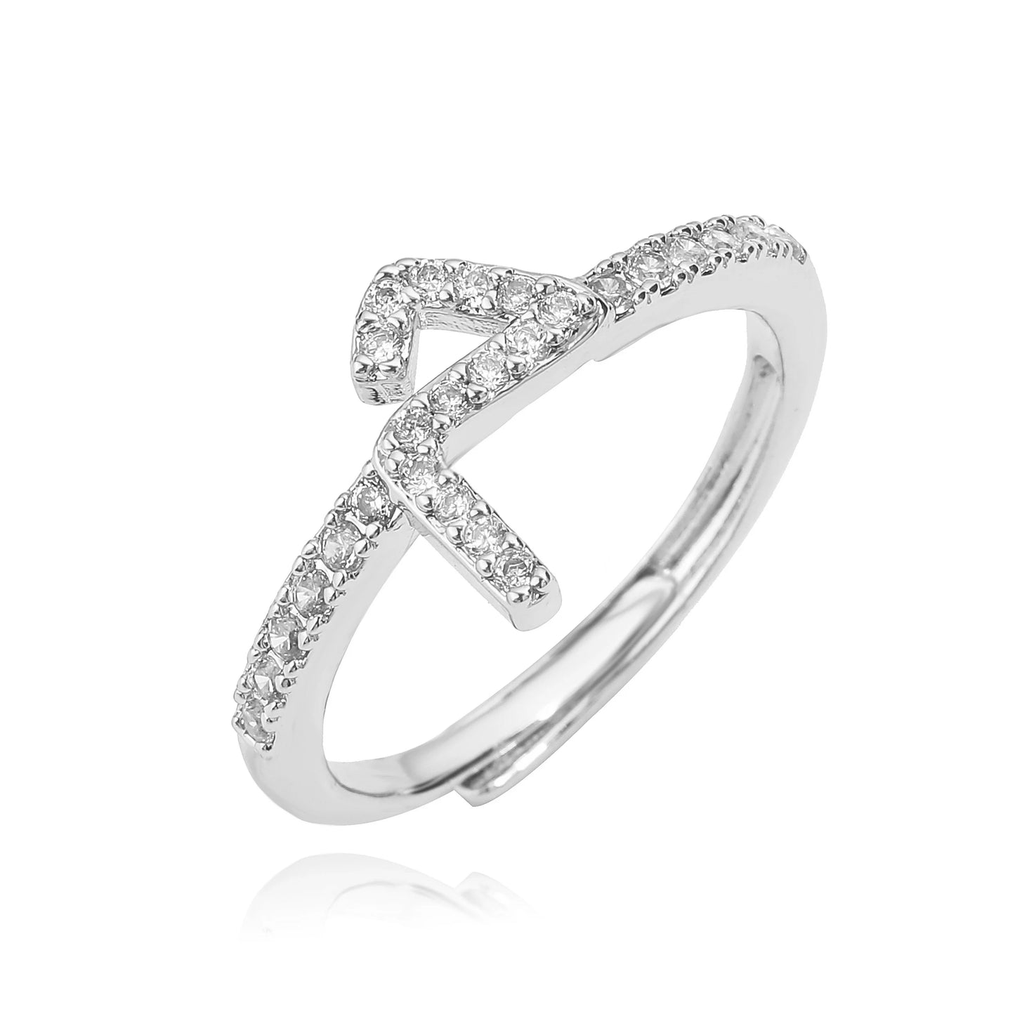 Zircon Arabic Letter Ring