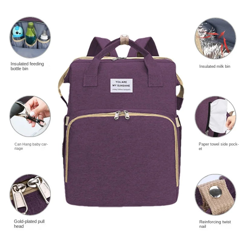 Mother Baby Leather Travel Backpack VIDEO