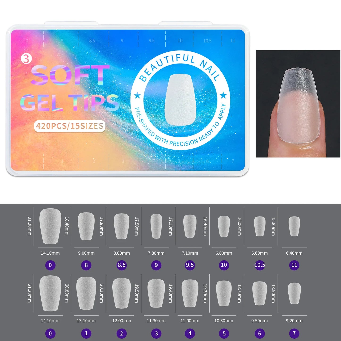 Frosted Press On Acrylic Nails