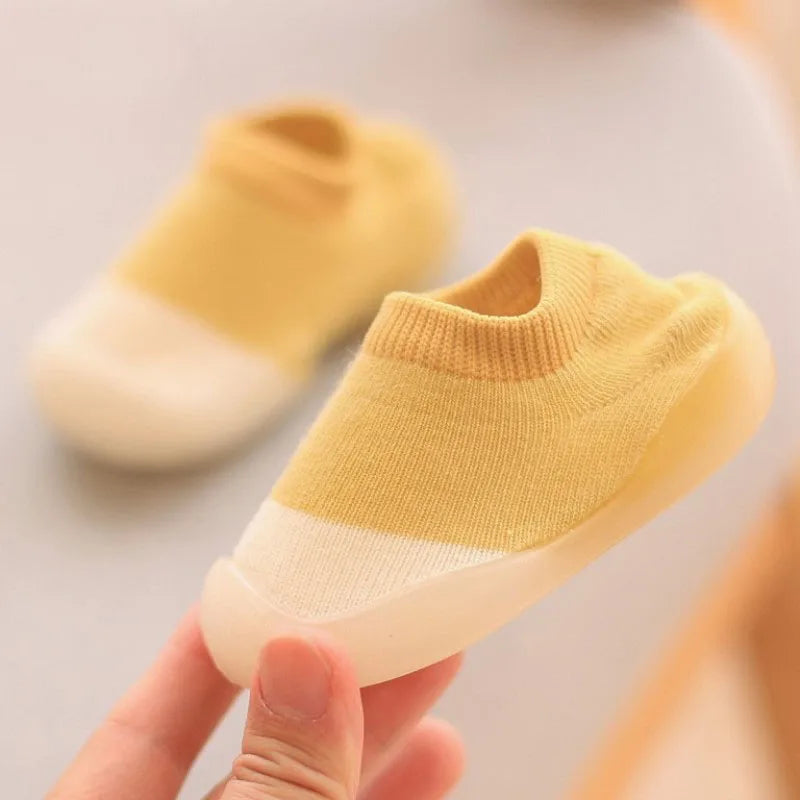 Kids Rubber Soft Sole Floor Shoes Knit Booties Anti-Slip - MONLANE
