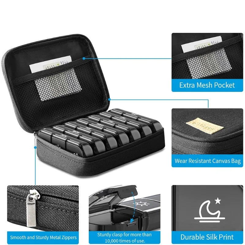 21 Grids Weekly Pill Organizers Moisture-Proof - MONLANE