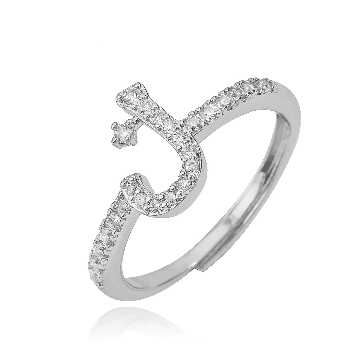 Zircon Arabic Letter Ring