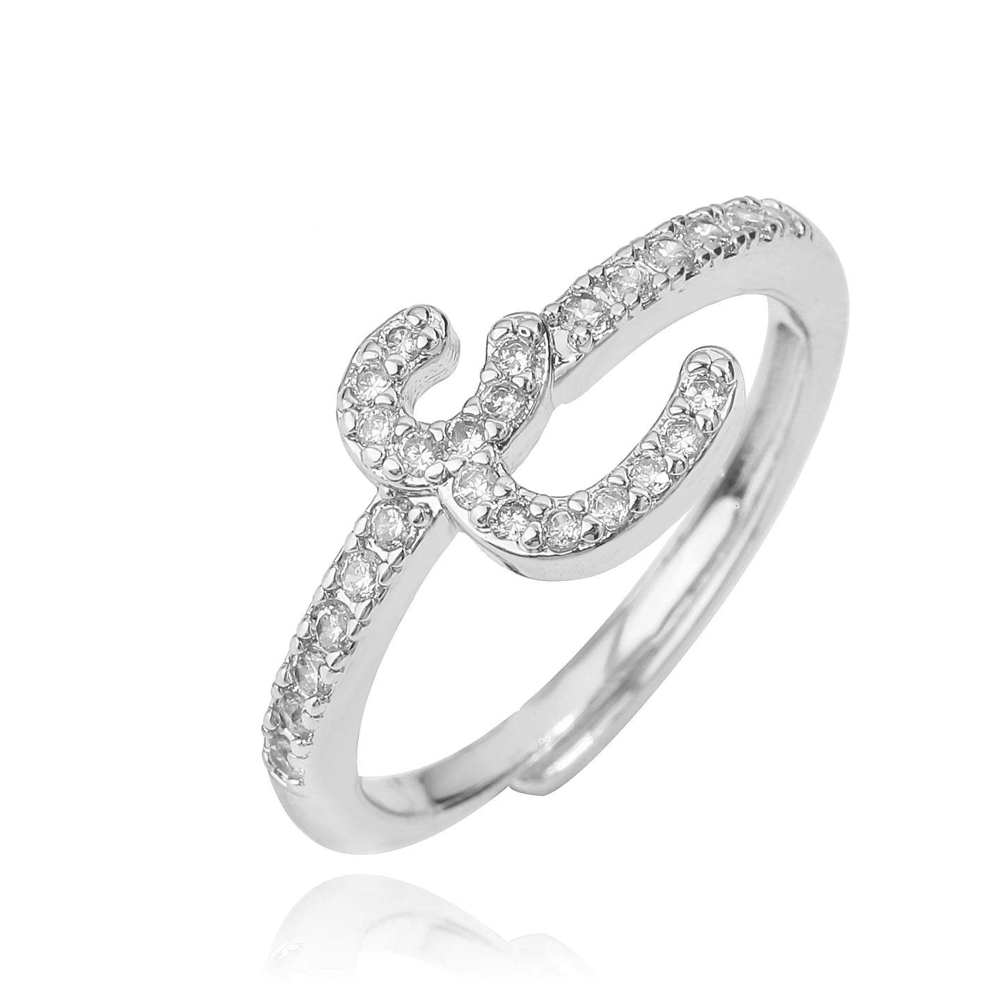 Zircon Arabic Letter Ring