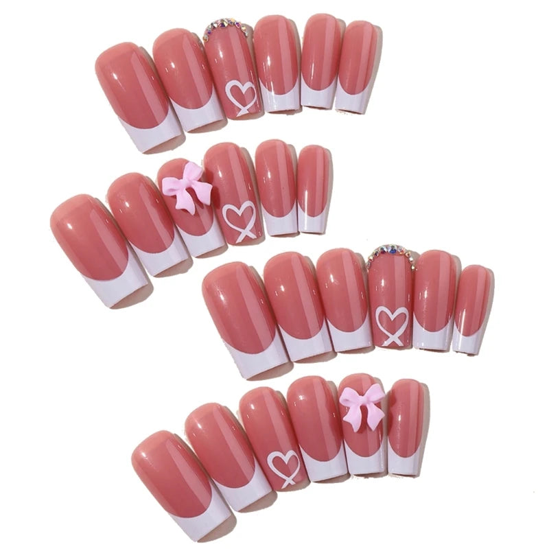 Chic Bow Tie Adorned Press On Nails