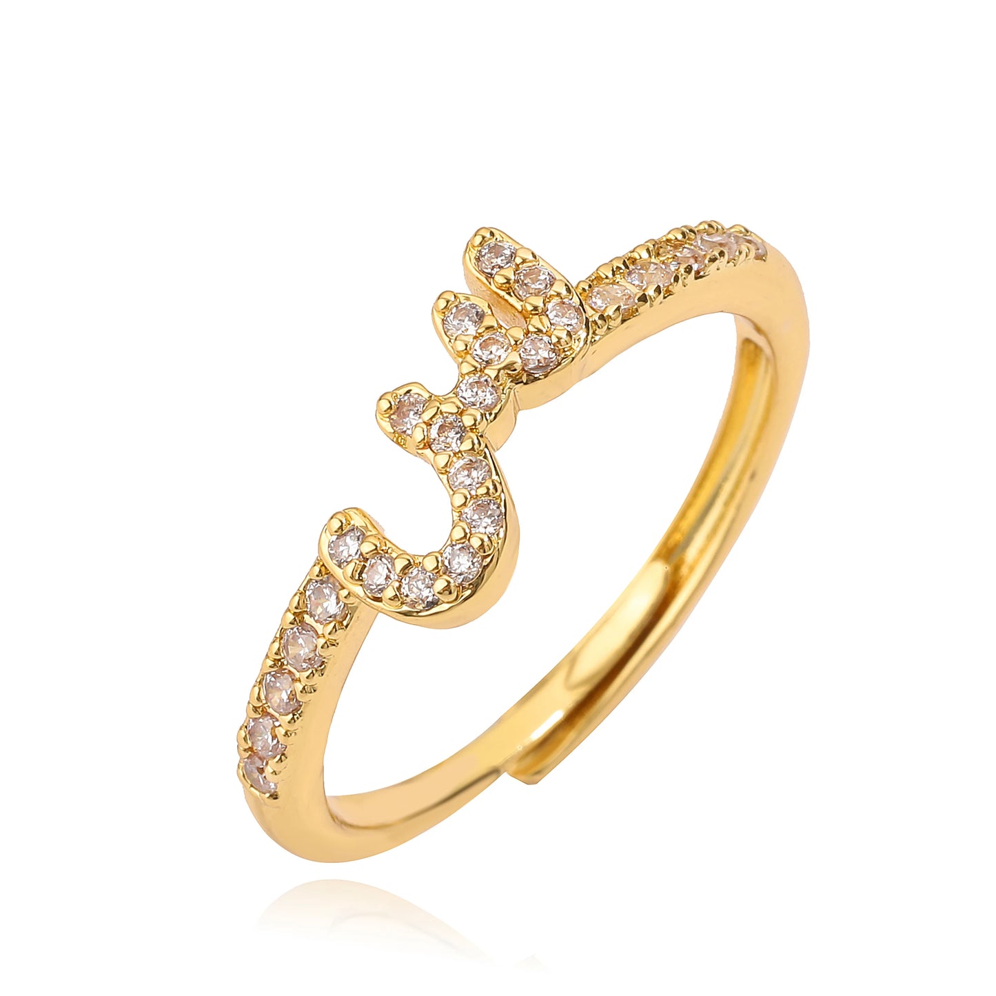 Zircon Arabic Letter Ring