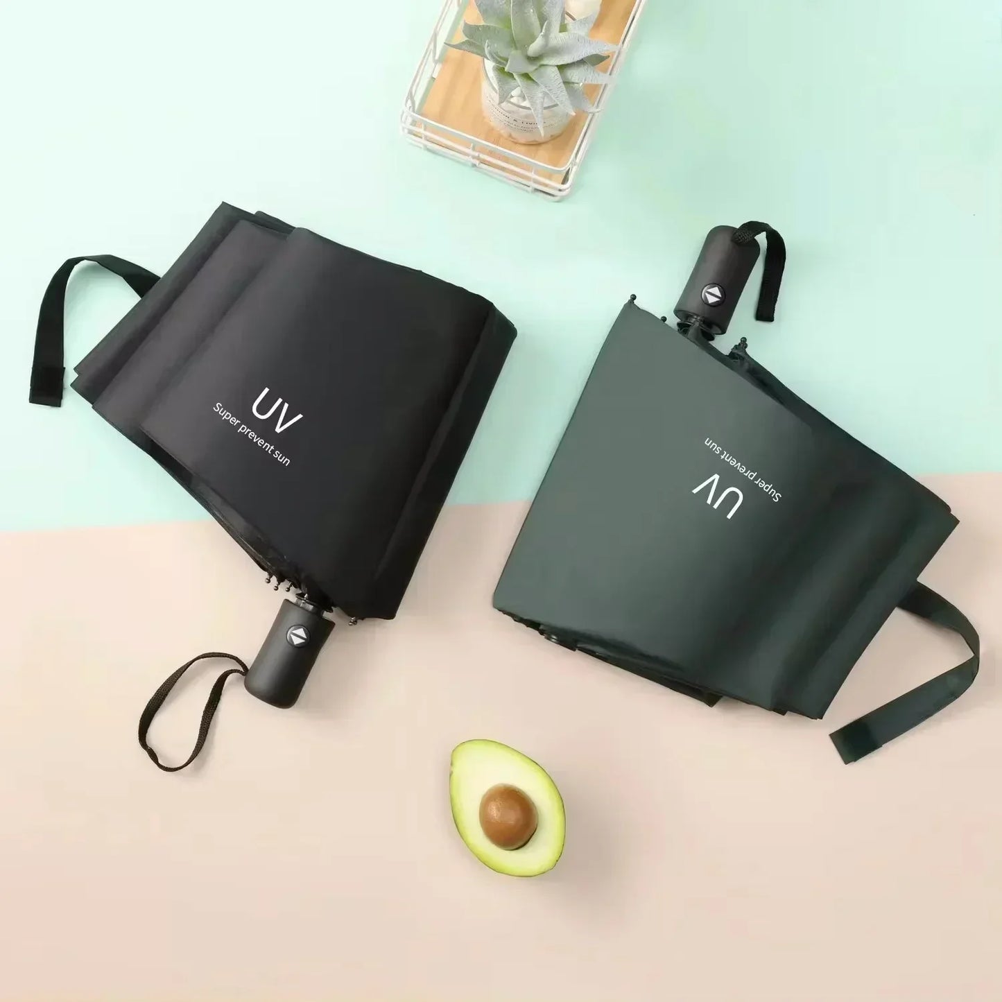 Folding automatic umbrella With sunblock
