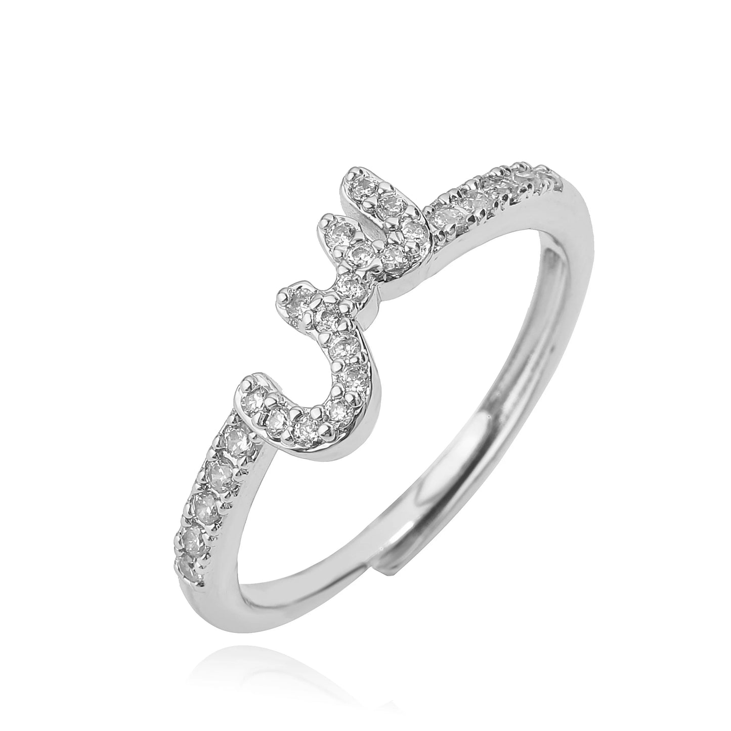 Zircon Arabic Letter Ring