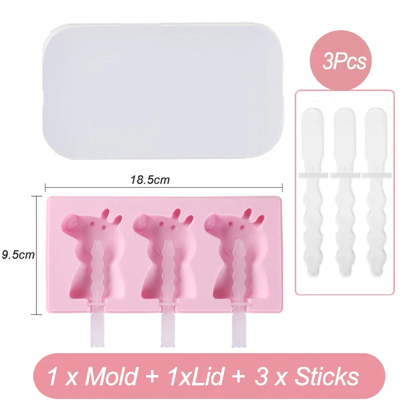 Silicone Ice Cream Mold with Lid and Sticks