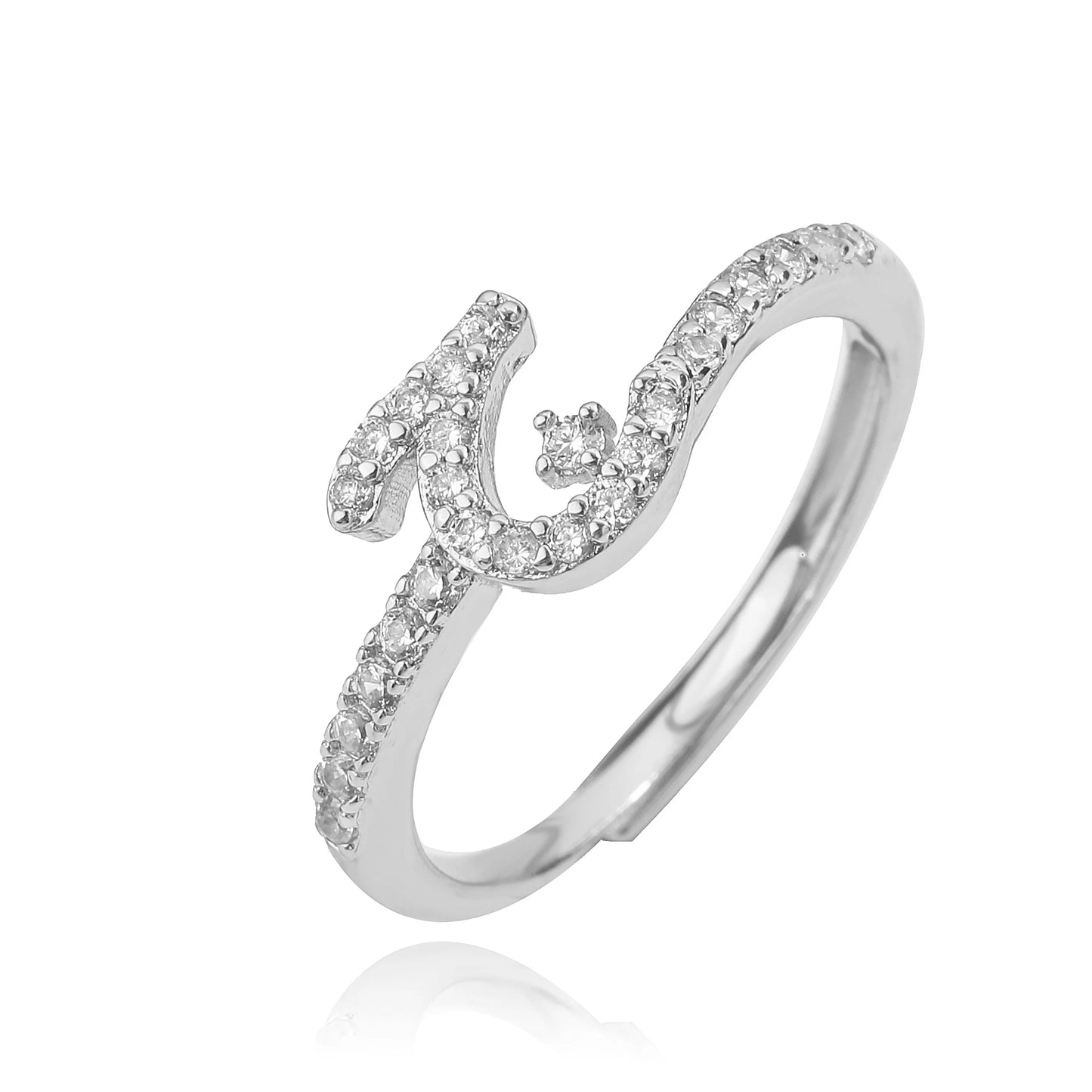 Zircon Arabic Letter Ring