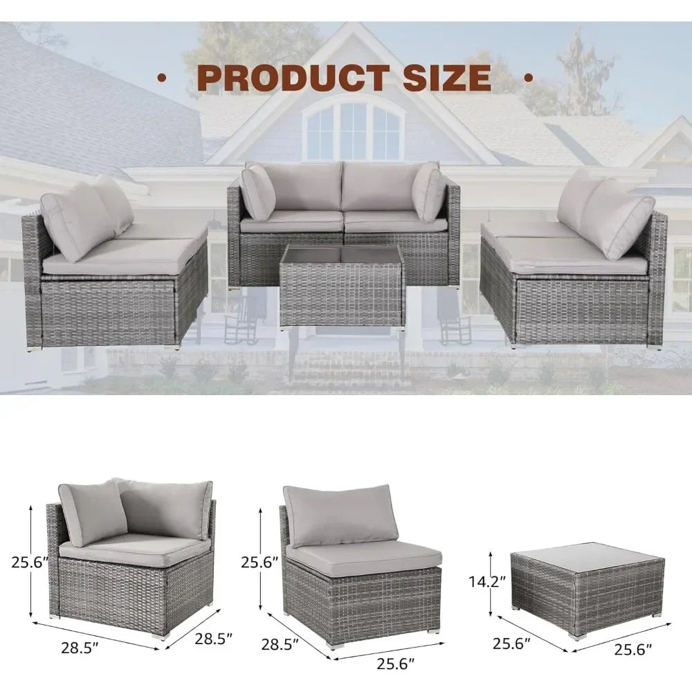 7 Pieces Modular Patio Set - MONLANE