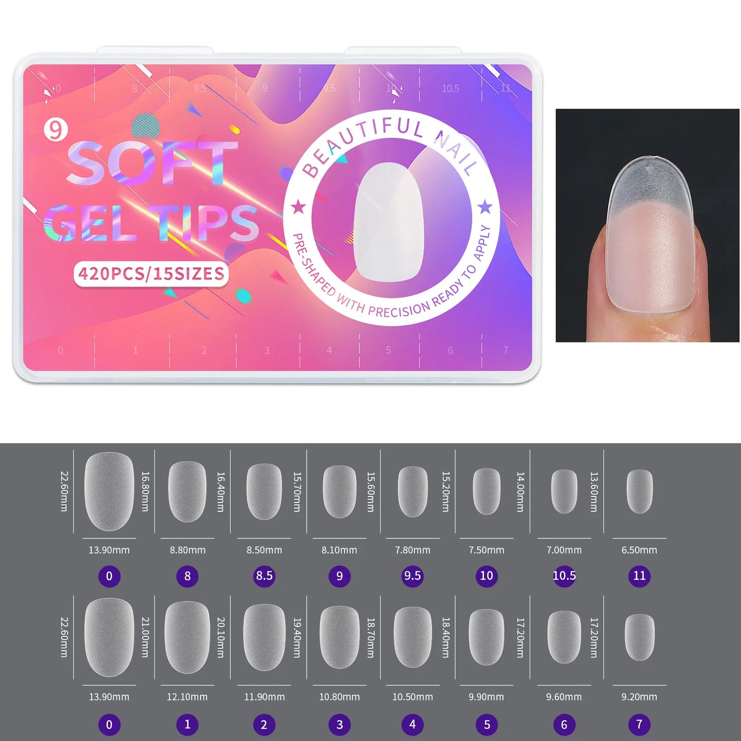 Frosted Press On Acrylic Nails