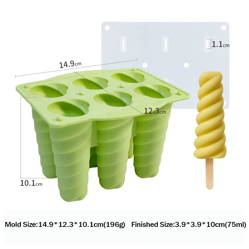 6 Hole Silicone Popsicle Molds