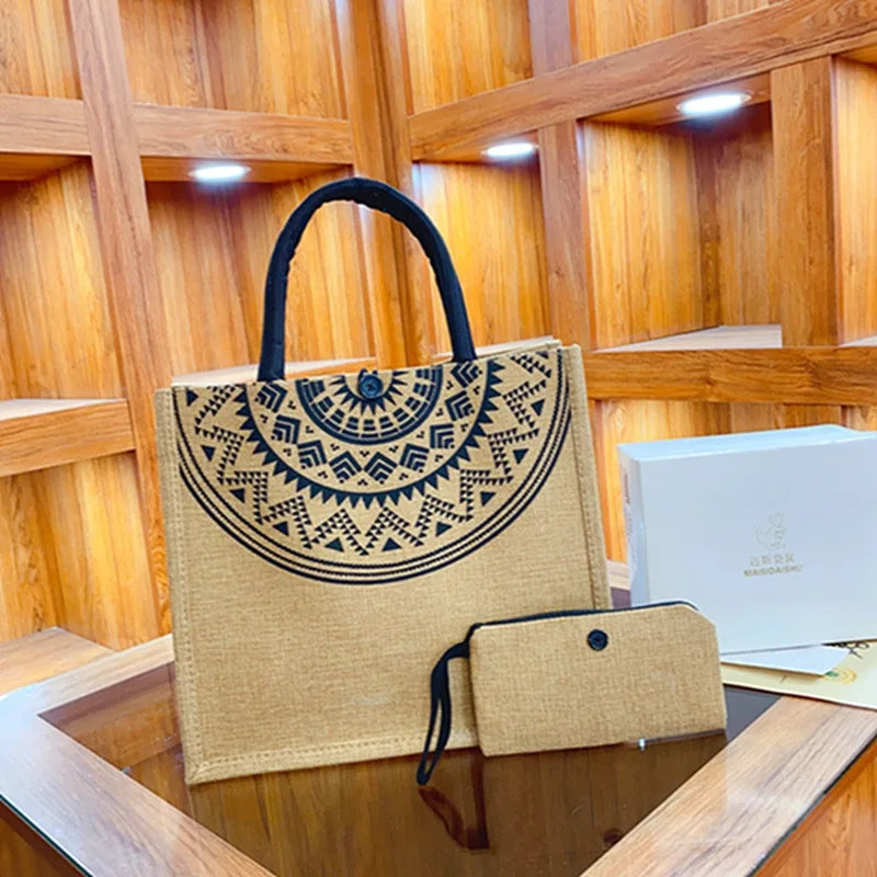 2 Pcs Linen Tote Bag