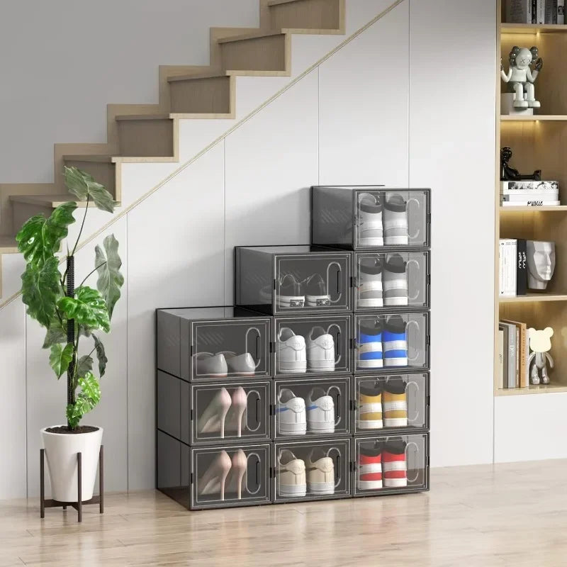 Shoe Storage Box with Magnetic Door