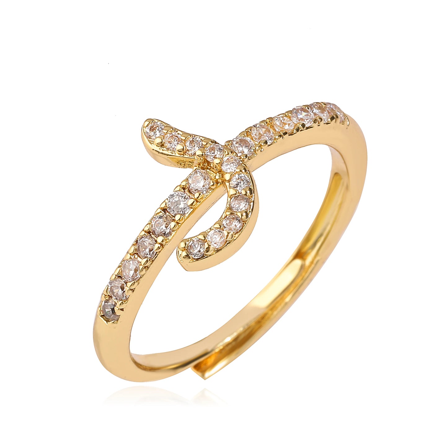 Zircon Arabic Letter Ring