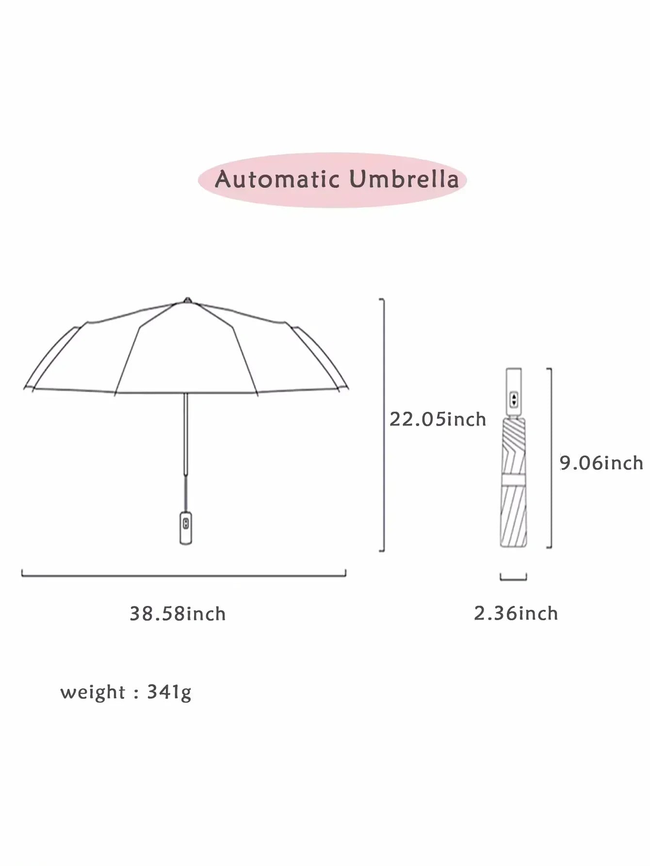 Folding automatic umbrella With sunblock