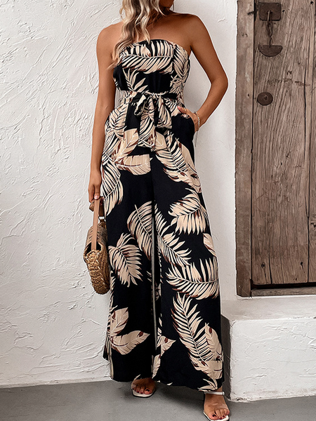 Women's Printed Bandeau Jumpsuit