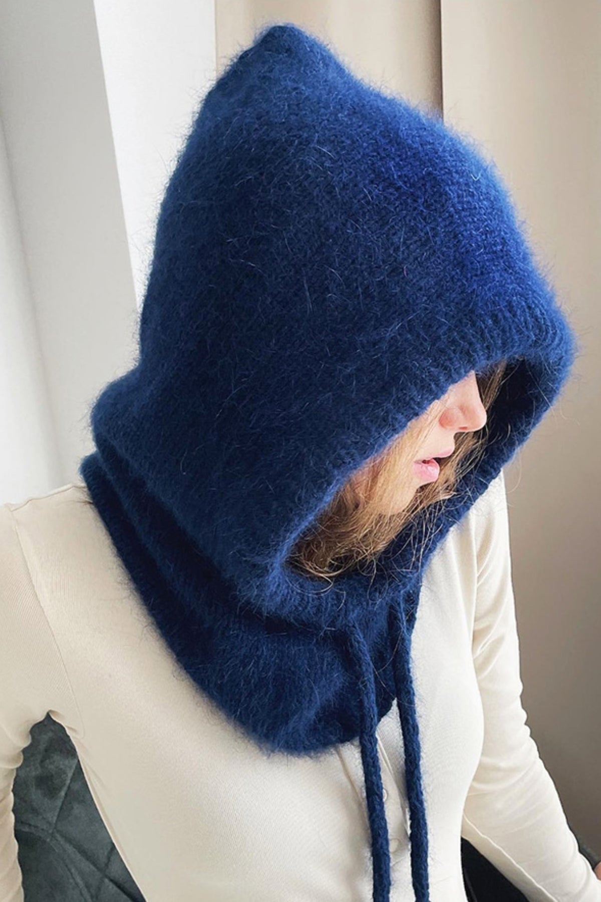 Drawstring Thermal Knit Hat