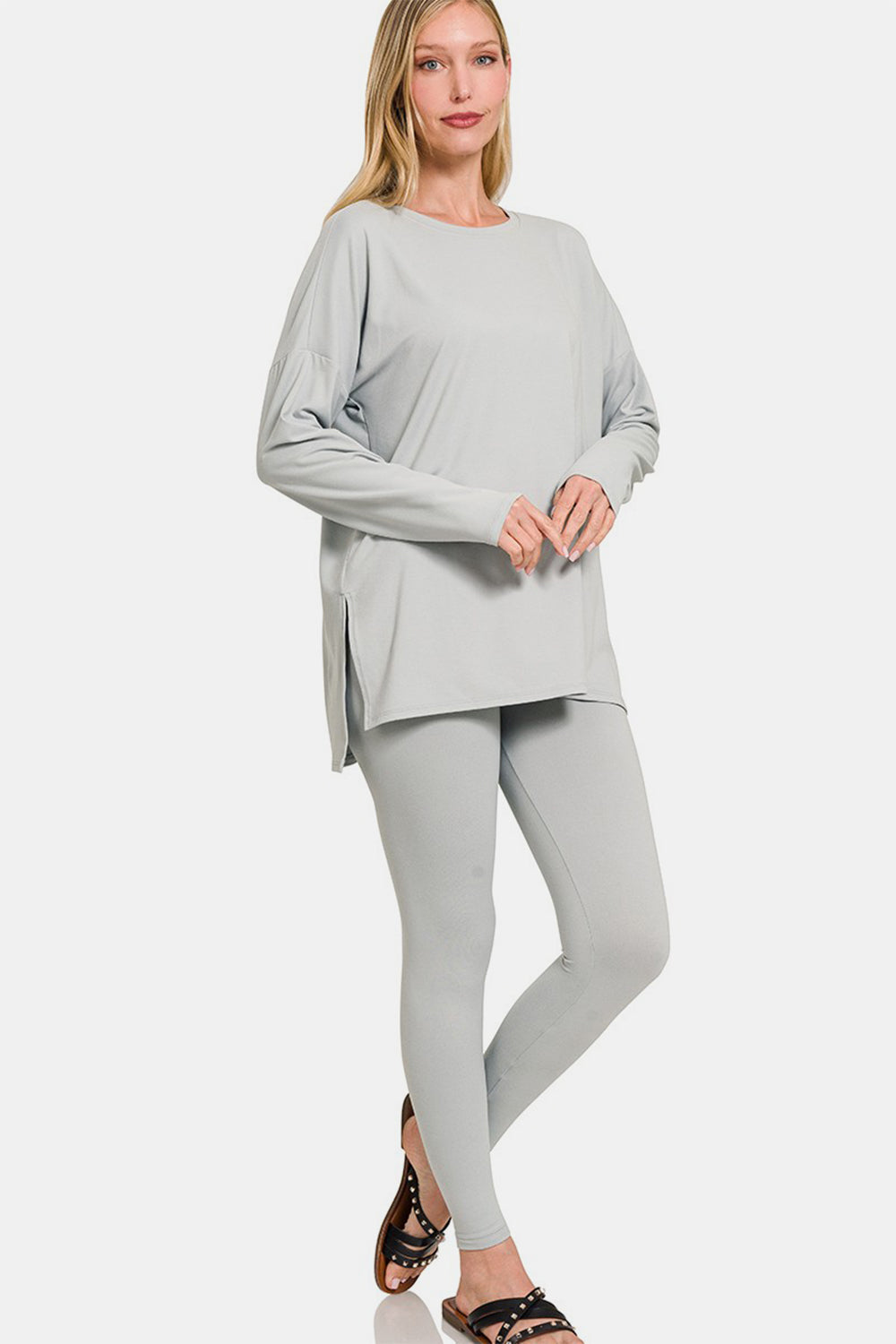 Full Size Microfiber Leggings Lounge Set