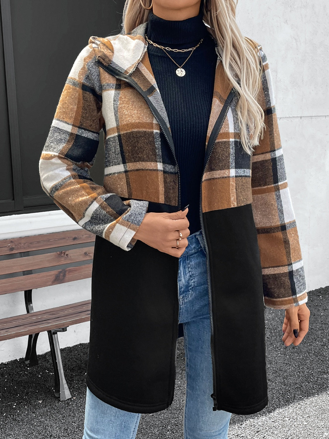 Zip Up Hooded Outerwear