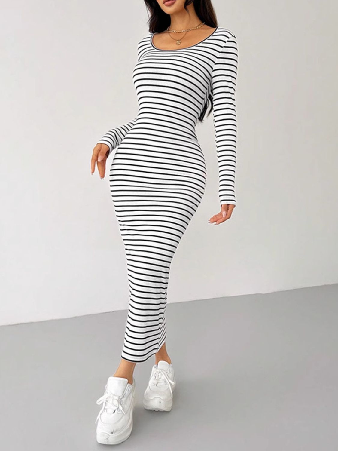 Long Sleeve Midi Tee Dress