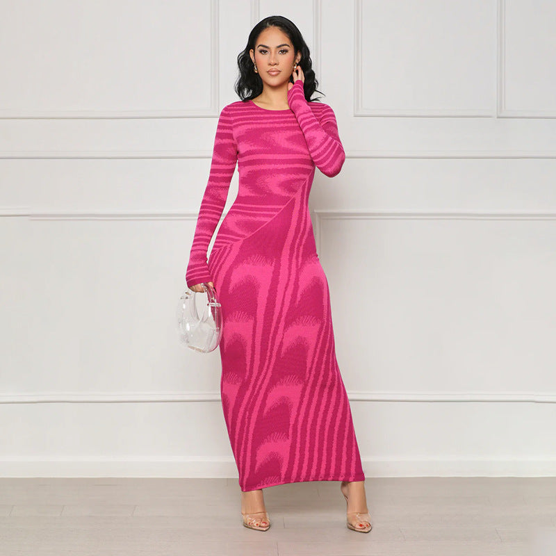 Hip Tight Fitting Long Sleeved Dress