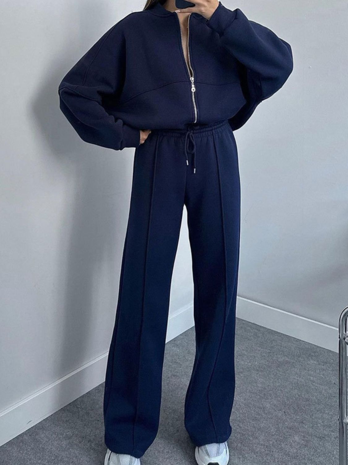 Baseball Collar Pants Set