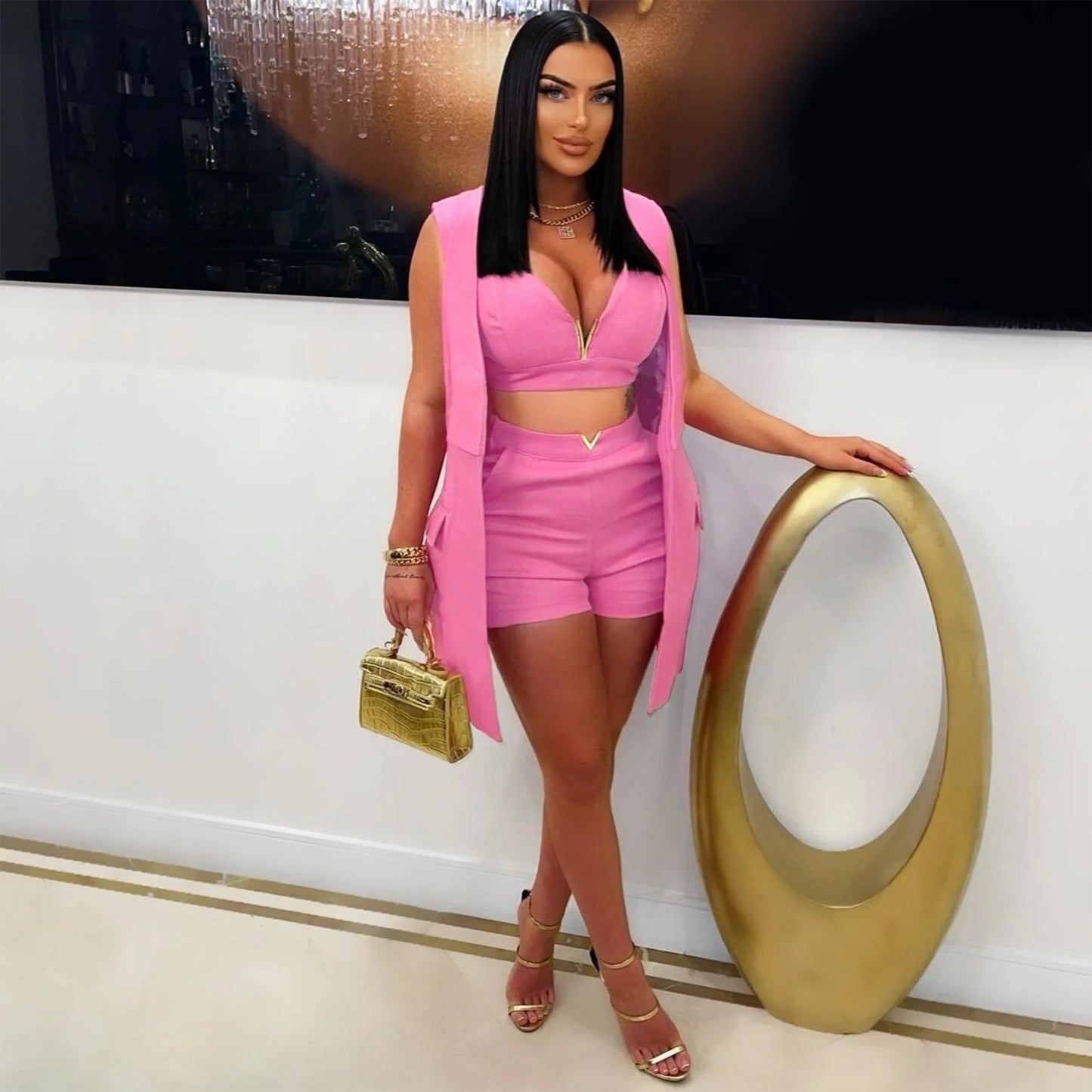 3-Piece Vest Lapel Cardigan set