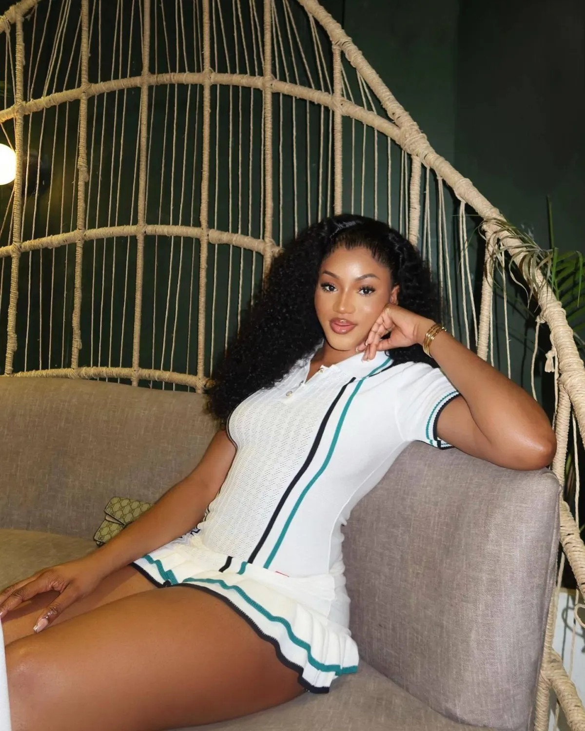 ruffle edge woolen dress