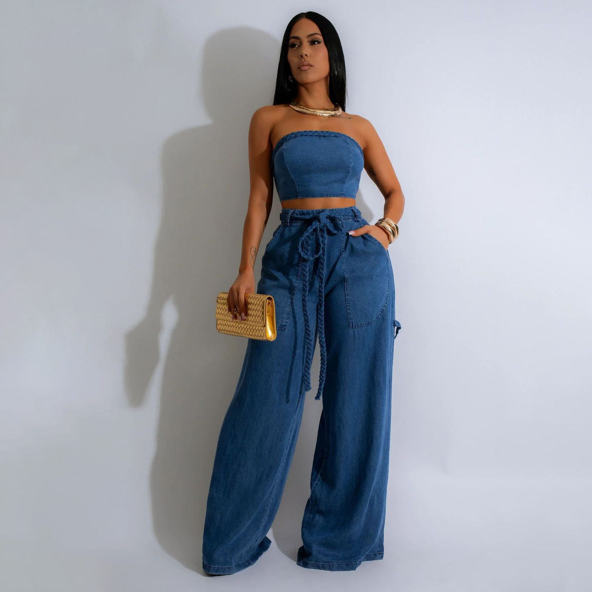 Denim Two-Piece Set