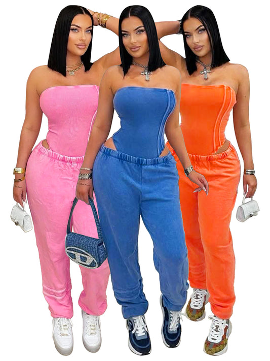 Strapless Slim fitting Two-Piece Jumpsuit