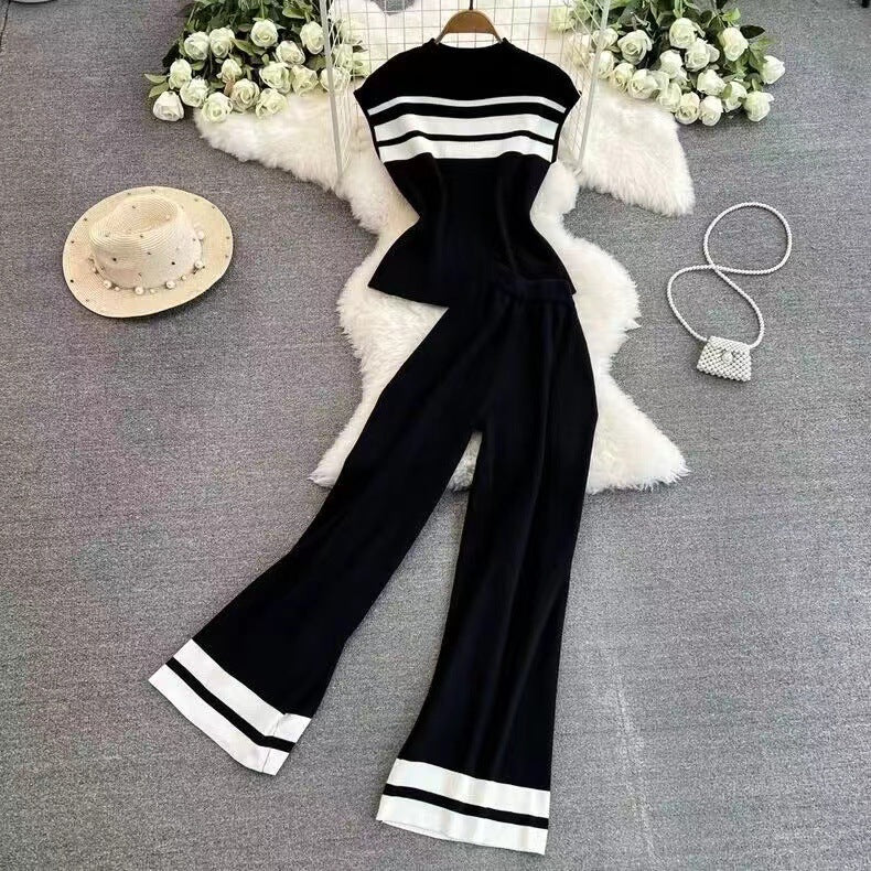 Two piece  knitted pants set