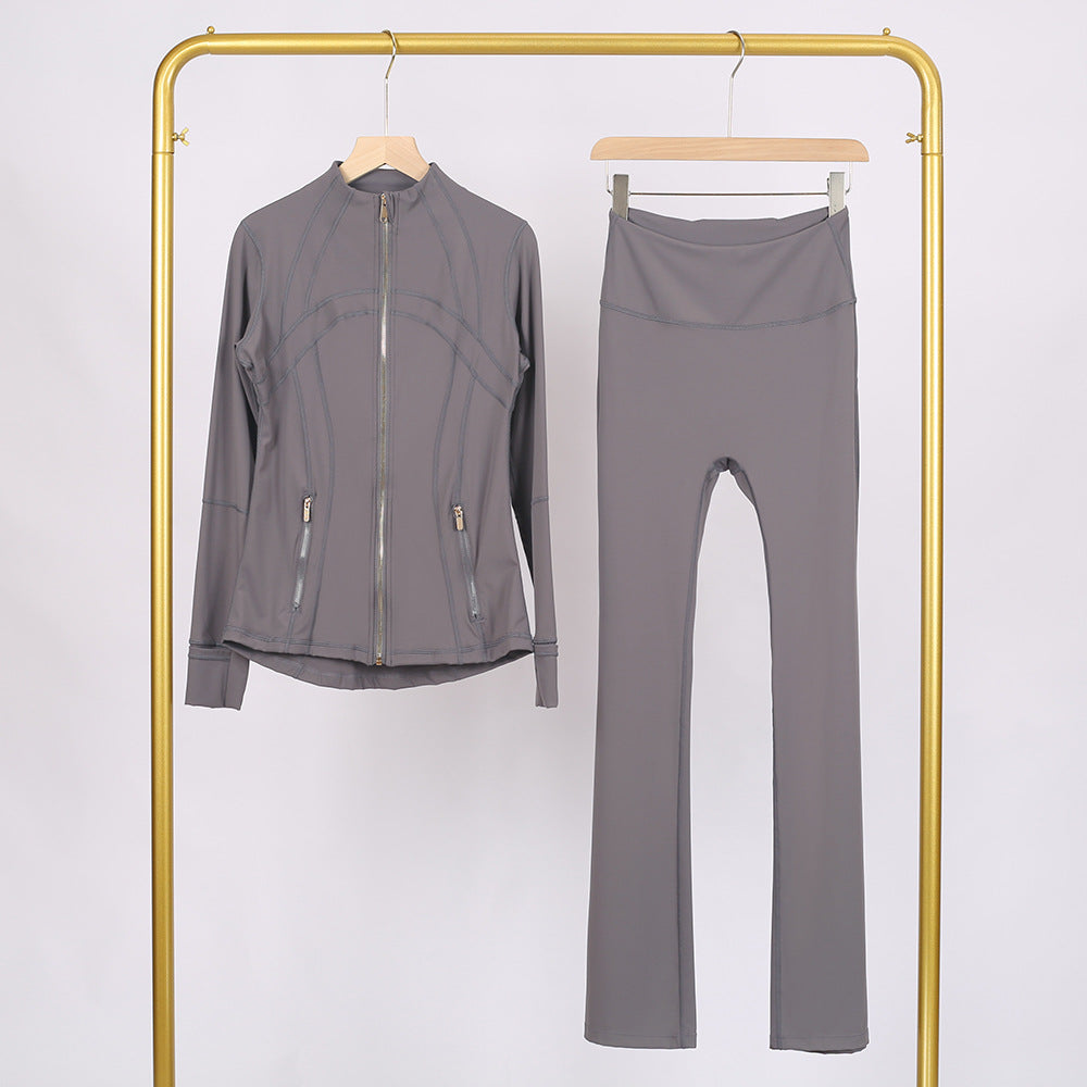 Golden zipper Slim fit  yoga pants set