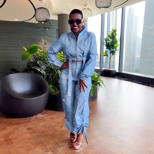 Multi pocket two-piece set