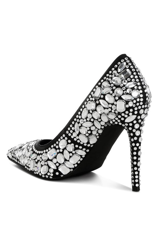 Iceout Diamante & Rhinestone Pumps