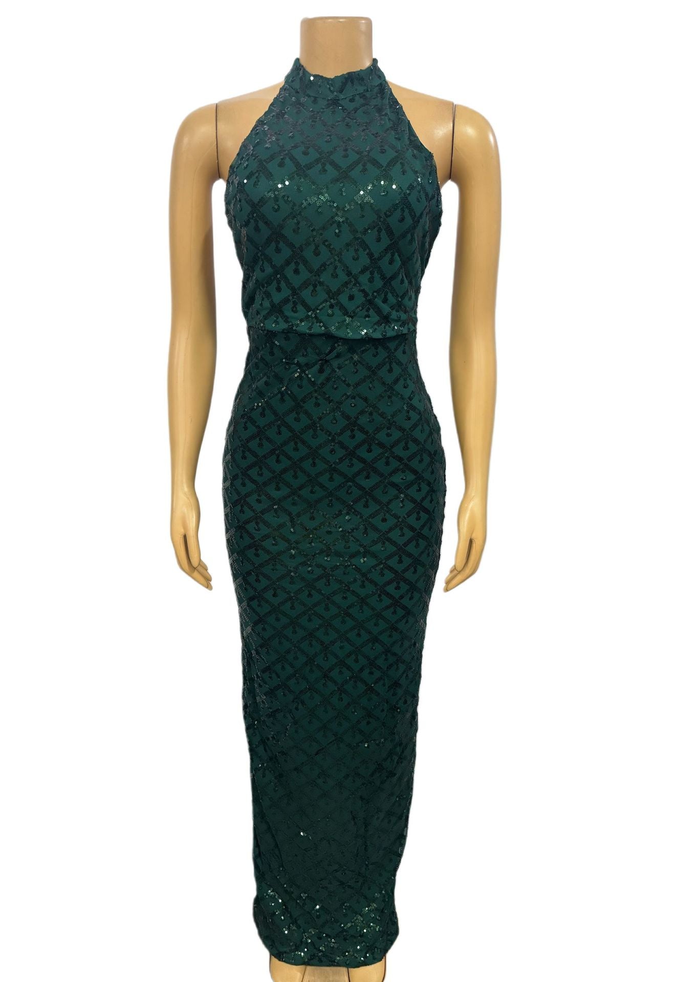 Diamond Studded Slim Fit Evening Gown