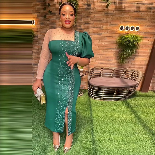 Oversized Beaded Irregular Dress