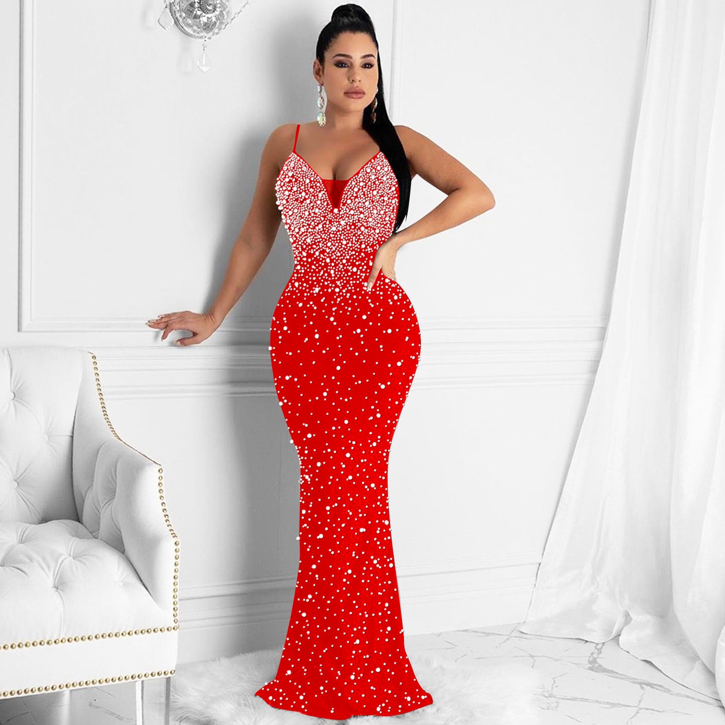 Hot Rhinestone Camisole Dress