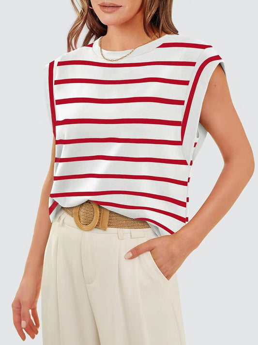 Striped Cap Sleeve T-Shirt