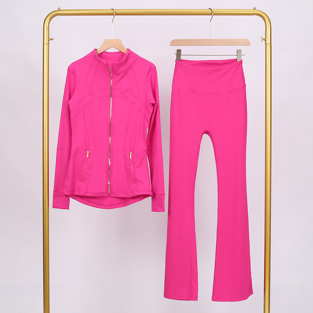 Golden zipper Slim fit  yoga pants set