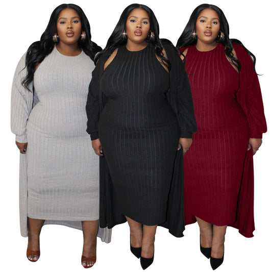 Two Piece Plus size Long Sleeved Jacket Set