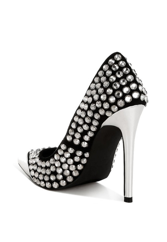 Diamante Embellished Stiletto Pumps