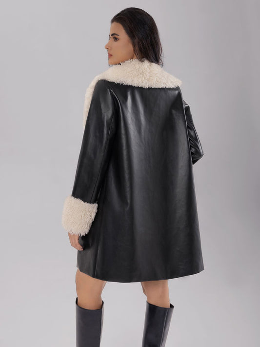 Fuzzy Long Sleeve Coat