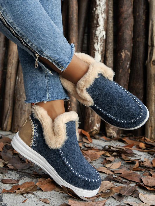 Furry Suede Flat Sneakers