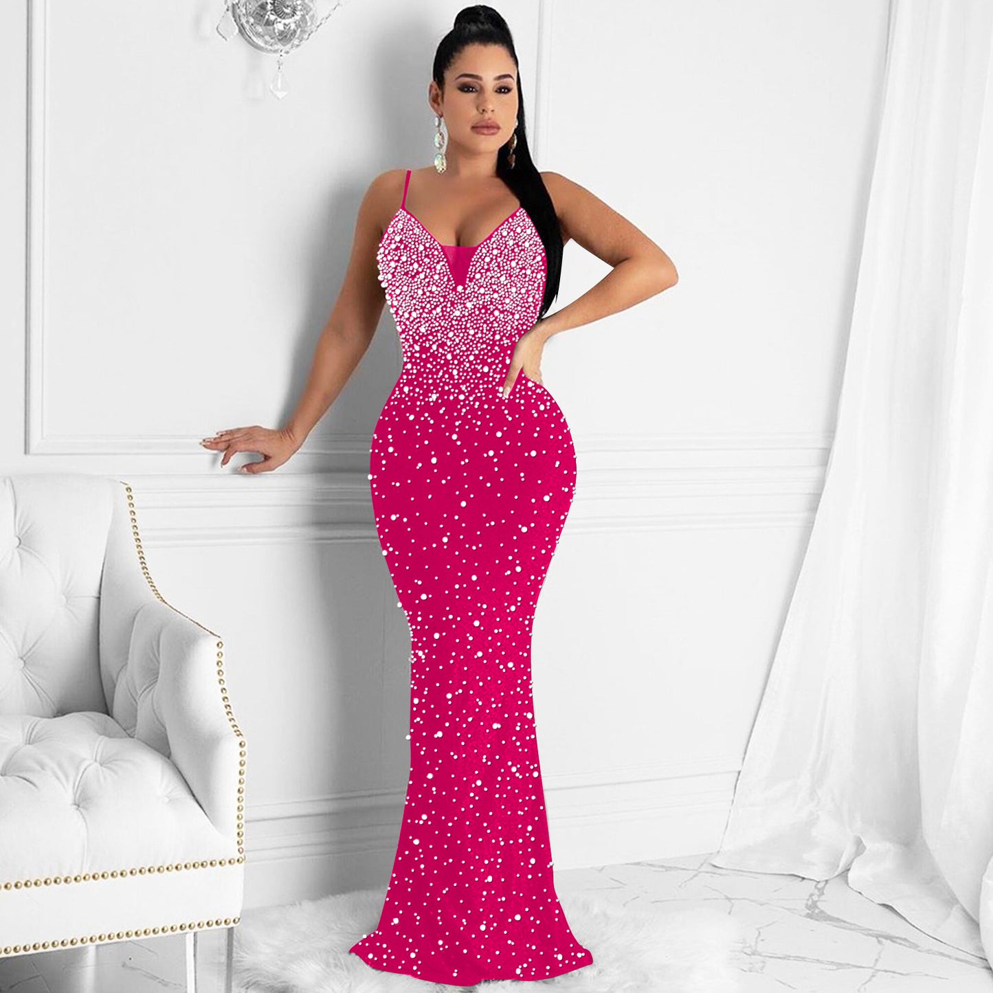 Hot Rhinestone Camisole Dress