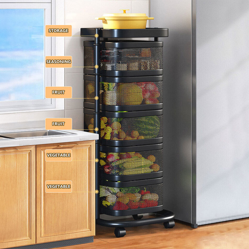 Joybos® Rotating Multi-Layer Kitchen Metal Shelf with Wheels - MONLANE