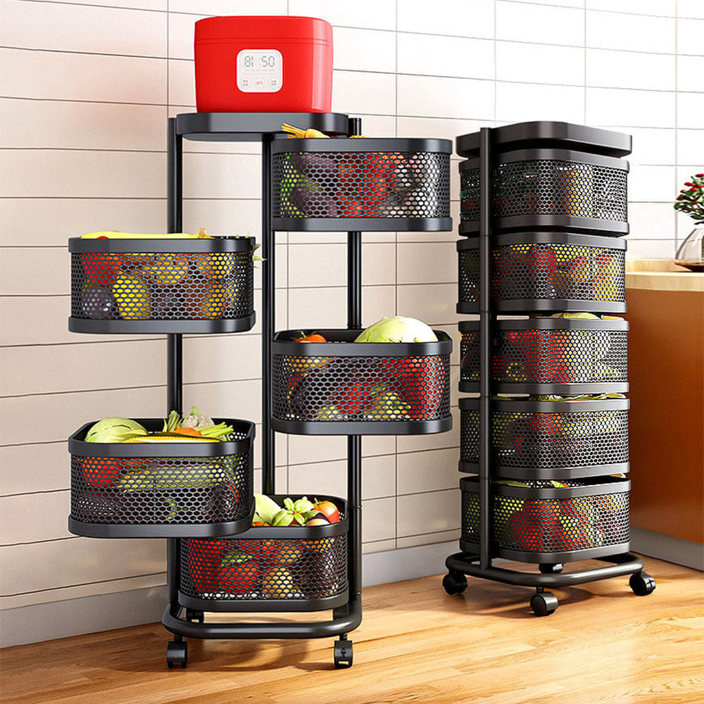 Joybos® Rotating Multi-Layer Kitchen Metal Shelf with Wheels - MONLANE